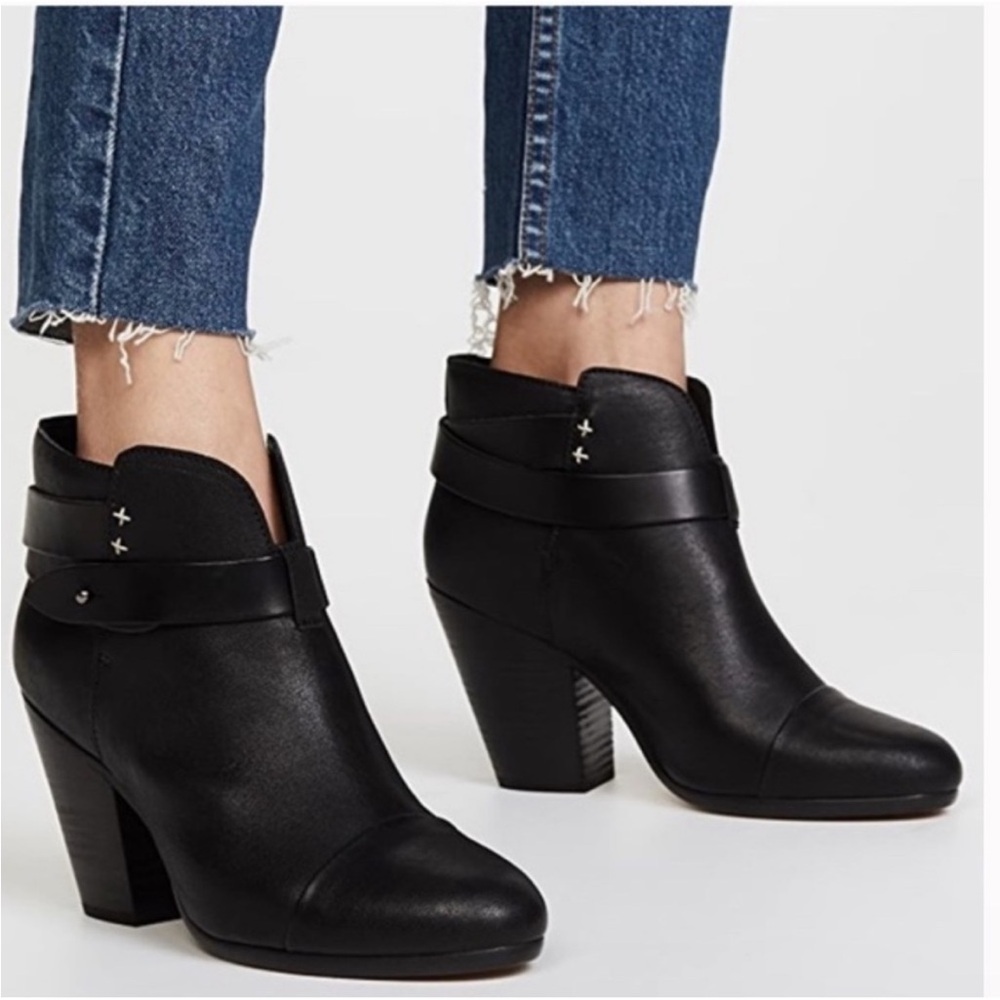 Rag & Bone |  Black Leather Harrow Bootie